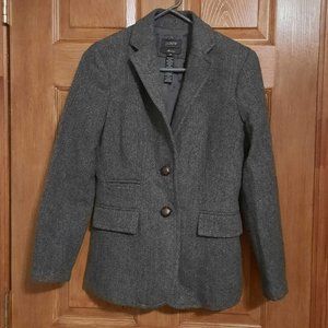 J. Crew Gray Herringbone Wool Blazer Size 2